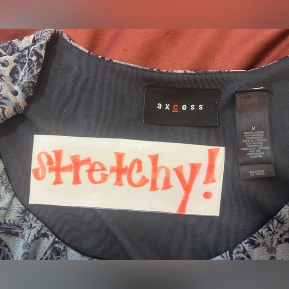 MEDIUM Vintage 90's y2k Indie Blue Ombre Cap Sleeve Fitted Stretchy Blouse - Picture 4 of 9